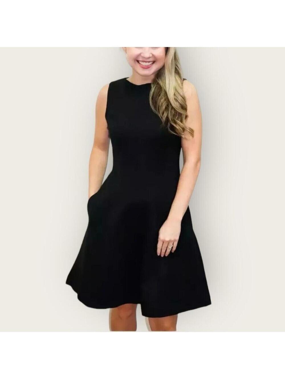 SPANX Black Sleeveless Fit-and-Flare Dress